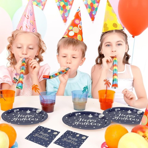75Pcs Blue and Silver Party Decorations, Plates, Napkins and Forks. Serves 25, - Picture 6 of 7