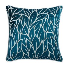 Throw Pillow Case Blue 16"x16", Bed Decor Velvet Fabric - Teal Blue Spruce