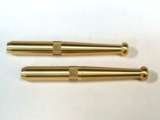 TWO REAL BRASS METAL ONE HITTER PIPE DUGOUT BAT 3" MADE IN USA !! TOBACCO