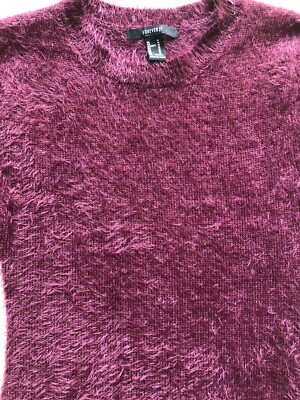 Forever 21 Sweater Dress Womens Size Medium Burgundy Stretch Knit Fuzzy  Soft New | eBay