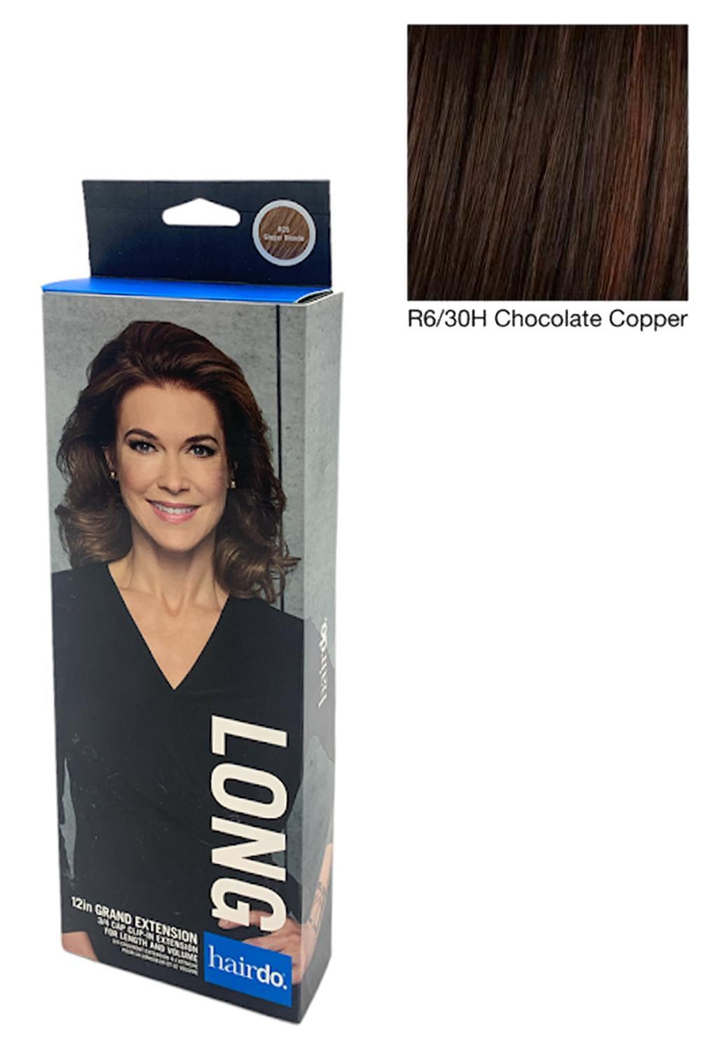 Прическа 12 дюймов Grand Extension 3/4 Cap с заколкой для наращивания Шоколадно-медного цвета