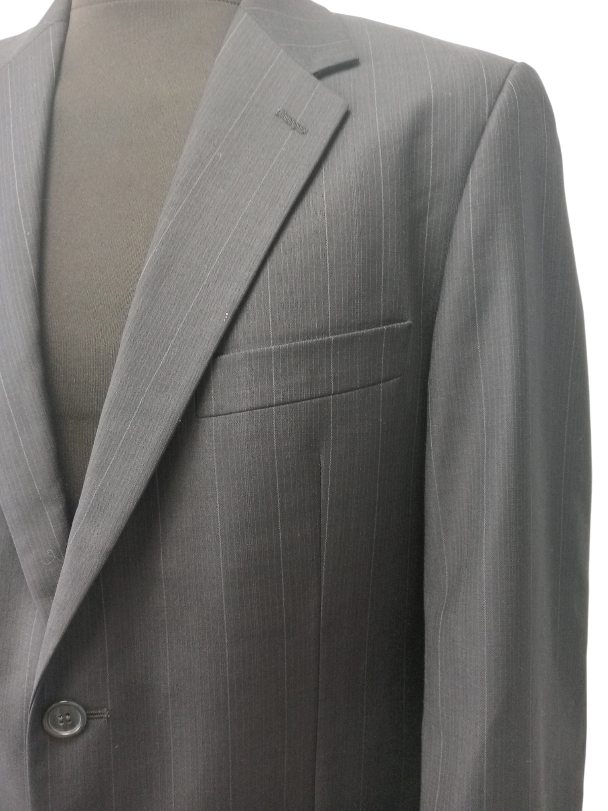 Blazer uomo Yves Saint Laurent 100% lana a righe nero taglia 50R