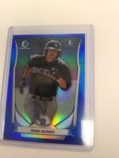 2014 BOWMAN 1ST CHROME PROSPECT BLUE REFRACTOR PARALLEL DOM NUNEZ 069/250 NICE!