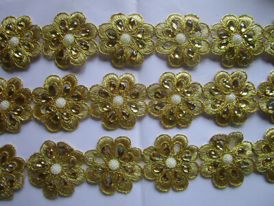 9m/0,5m Elegante Blumen Borte Nichtelastisch breit 4,3cm Wünschfarbe DE