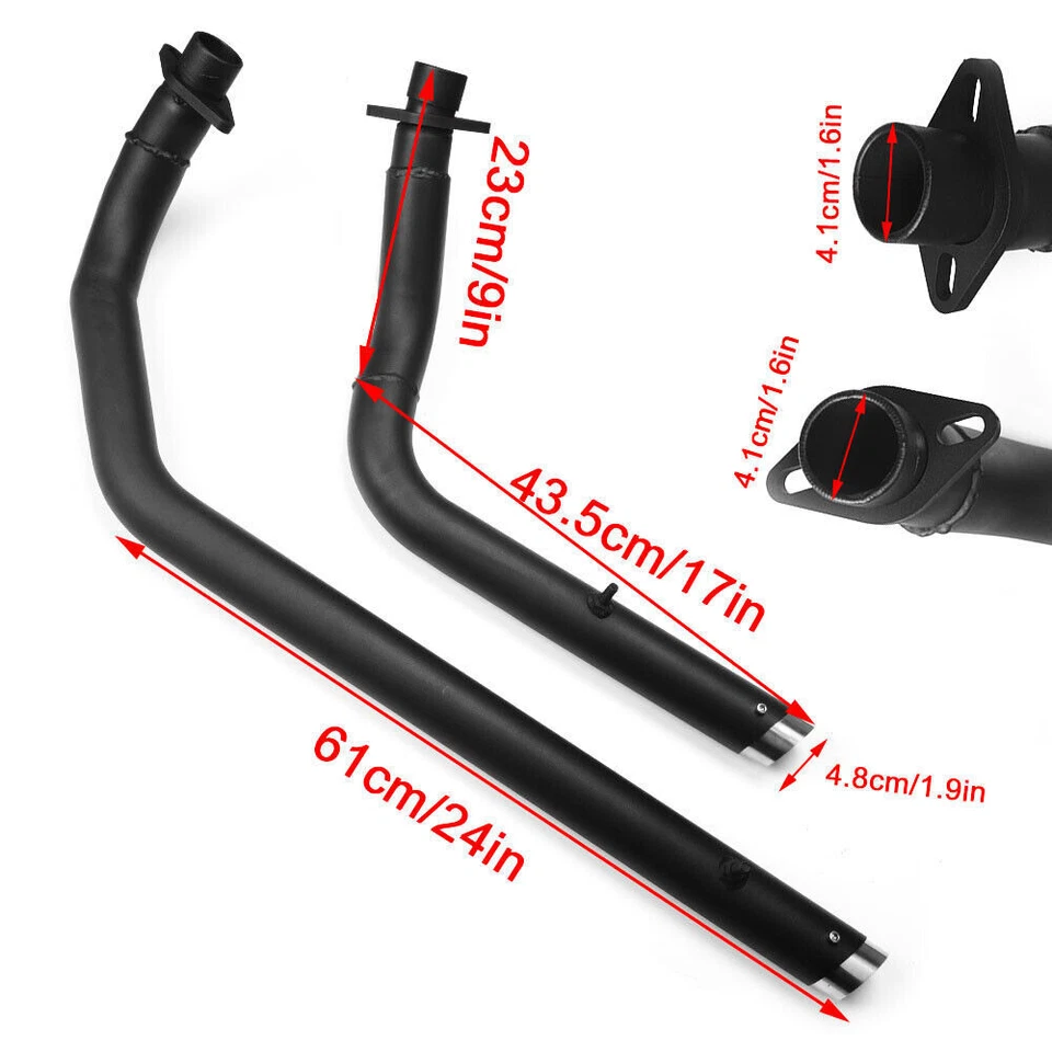 Tubos de escape escalonados Shortshots con deflector para Honda Shadow VT750 Spirit 750 Foto 2 de 4