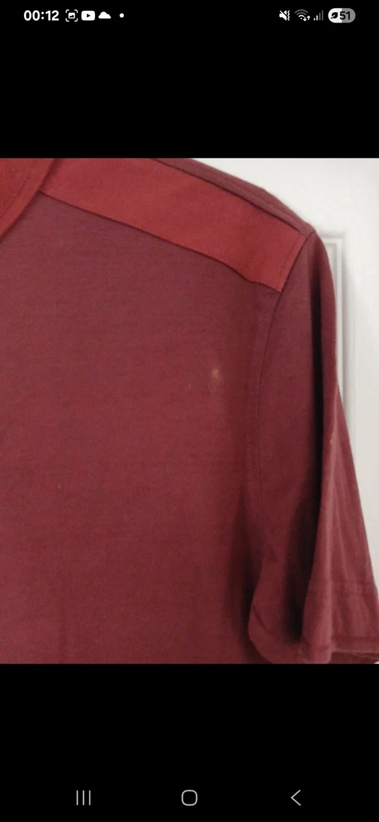 George Men's Short Sleeve Collared Polo Shirt Solid Burgundy Size S Regular