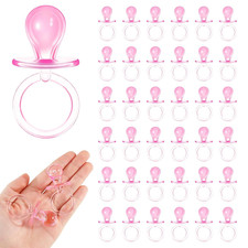 36 Pieces Acrylic Pacifiers for Baby Shower Games Girl, 2.5'' Pink