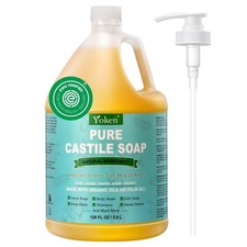 Pure Castile Liquid Soap 1 Gallon - Unscented, Organic, Vegan, EWG Verified, Mul
