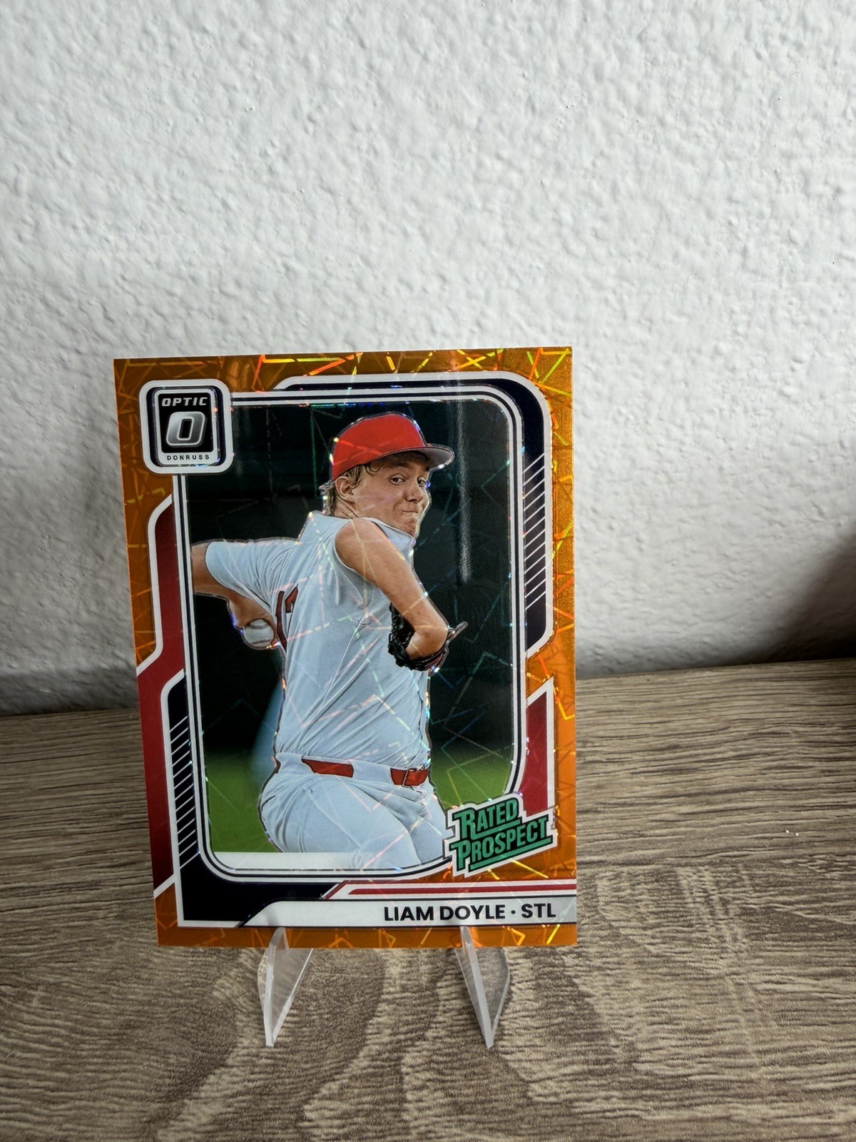 2026 Donruss Rated Prospect Liam Doyle Orange Velocity Optic #162