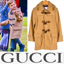 2k Gucci Kids Boutique Child Tan Toggle Gg LogCoat 5 5T 6 Boy Girl Jacket S M L