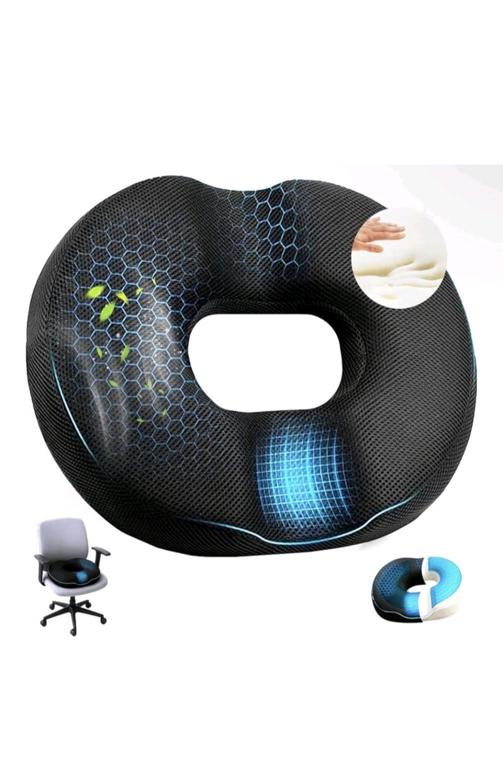 Mullow® Donut Pillow | Seat Cushion| Hemorrhoid Pillow |for Tailbone Pain Relief