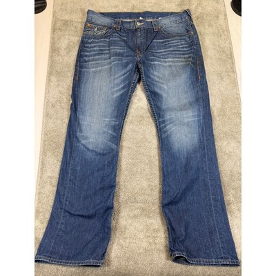True Religion World Tour Section Straight Mens Blue Jeans Size 40 Medium Wash