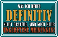 Blechschild 12X18 Cm Ungebetene Meinungen Dekoration Spruch Zitat Deko Geschenk