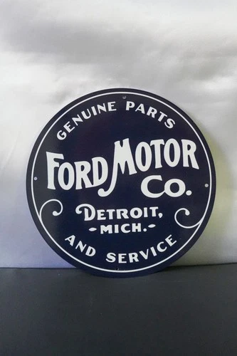 Ford Motor Co. Detroit – Genuine Parts & Service Vintage Heavy Metal Sign 30 CM