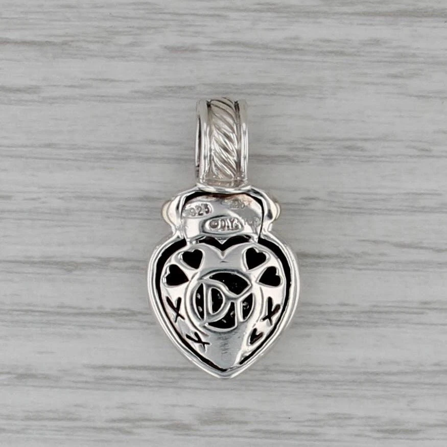Кулон в виде сердца с кластером бриллиантов Yurman 0,23 карата чистое серебро 18 карат золото усилитель - Изображение 2 из 4