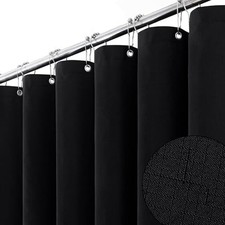 84 Inch Wide Shower Curtain - W84xH72 Linen 84"W x 72"L Pack of 1 Black