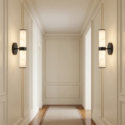 2 Pack 14 inch UL Listed Black Marble Indoor Sconce Modern Textured Wall Fixture
