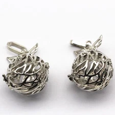 Silver Metal Oil Diffuser Pendant Round Size 21mm Sold Per Piece