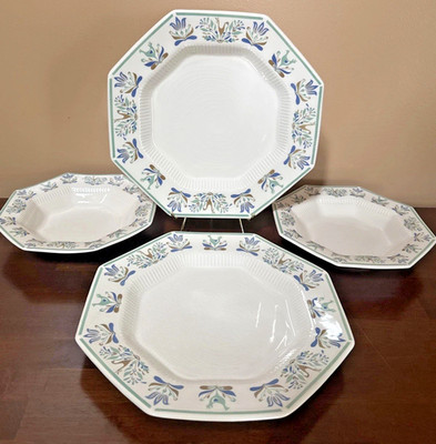 Set of 4 Independence Ironstone Castleton Shenandoah Salad Bowls & Dinner Plates