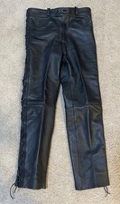 All American Rider Leather Lace Up Punk Moto Pants Vintage Men  s Size 36 USA