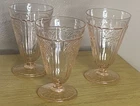 Lot Of 3 Anchor Hocking Pink Mayfair Open Rose 5 1/4" Footed 10 oz Tumblers