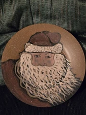 Magnificent Primative By Kathy Graybill Santa Face Plate 12 Inches 