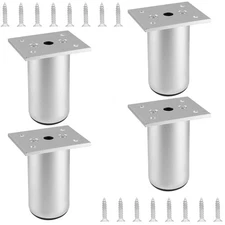 Bonsicoky 4 Pcs 3" Height Furniture Cabinet Legs, Aluminum Alloy Adjustable R...