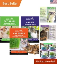 3-Pack Cat Grass Seed Variety Kit - Nourish Your Indoor Cats Naturally