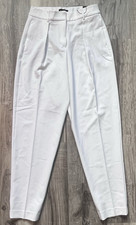 NWT Express Women's 8L White Ankle Super High Rise Stylist Pants Pleated Stretch