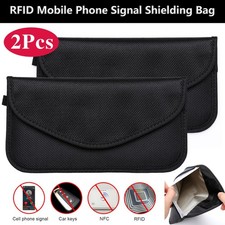 2Pcs Faraday Bag Cell Phone Wallet Blocker RFID Signal Blocking Shielding Pouch