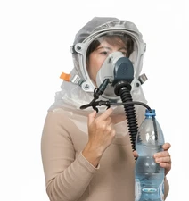 Adult Fire Escape Hood Kit – PAPR Blower + Filter –Easy Breath & Full Protection