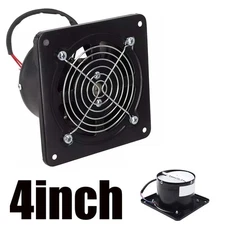 4" 4in Exhaust Fan Wall Mounted Vent Fans Ventilation Blower for Bathroom Black