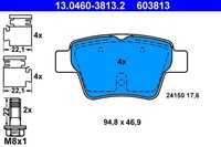 ATE Bremsbelagsatz Scheibenbremse 13.0460-3813.2 FüR C4 Peugeot 307 207 CitroËN