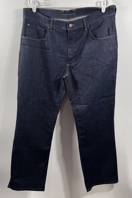 Mott & Bow Dark Wash Straight Leg Jeans Men s 40 x 32 Logo Designer Comfort