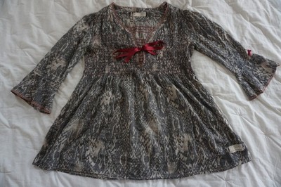 Wunderschöne ODD Molly Tunika mit roter Schleife in Batik-Optik - kaum getragen