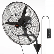 VEVOR Wall-Mount Misting Fan, 24 Inch, 3-speed High Velocity Max. 7000 CFM, Wate