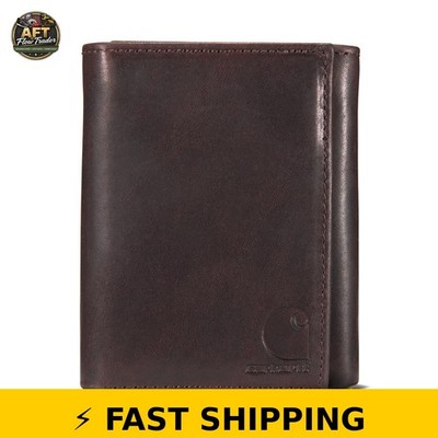 Carhartt Men's Durable Leather Wallet - RFID Blocking, Bi-Fold & Trifold