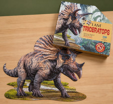 Triceratops Dinosaur Shaped 100 Piece Jigsaw Puzzle Poster Size Kids