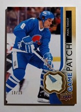 2014-15 UD Marc Tardif Mark Tardiff Quebec Nordiques Game Jersey Patch 10/15