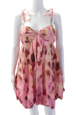 NA-KD Women's Halter Neck Bubble Hem Babydoll Mini Dress Floral Size 36