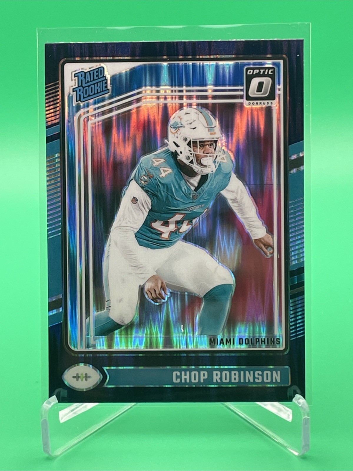 Chop Robinson 2024 Donruss Optic #219 Miami Dolphins Purple Shock RC