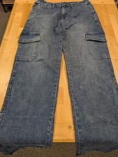 Natural Reflections Utility Cargo Jeans Women's 6 Dark Wash Ultra Stretch