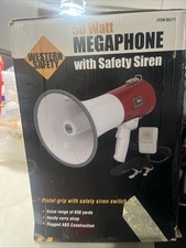 Large Western Safety Megaphone Bullhorn W/ Safety Siren Shoulder Strap 95271