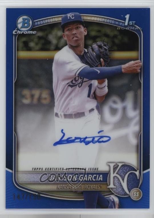 2025 Bowman Chrome Prospect Blue Refractor /150 Darison Garcia #CPA-DG Auto 06l3
