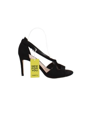 Nine West Damen Heels UK 5 schwarz 100% Wildleder Riemchen