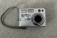 Pentax Optio 60 6.0MP Compact Digital Camera Silver Tested w/ 2gb SD Card