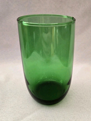 SET OF 6 ANCHOR HOCKING FOREST GREEN ROLY POLY TUMBLER GLASS 8 oz