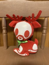 Vintage Jakks 2009 Skelanimals Red Holly Reindeer Spooky Christmas Plush READ