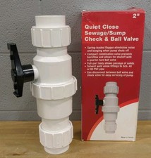 NEW 2" Quiet Close Sewage/Sump Check  Ball Valve 40 Or 80 PVC Pipe