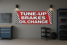 Tune-Up Brakes Oil Change Flag 71x24" Service Mechanic Garage Banner Decor
